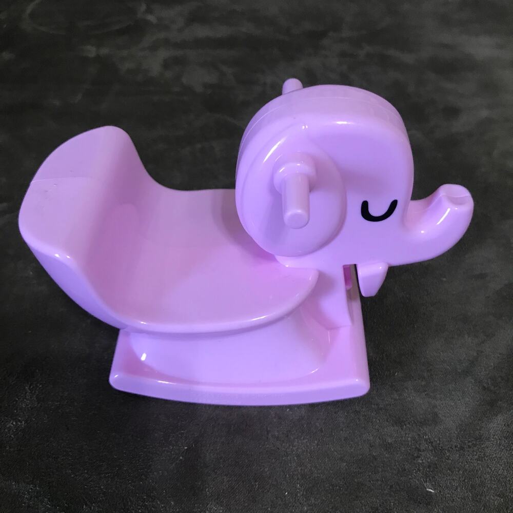 Small purple Elephant Baby Doll‎ Rocking Toy 3 1/2" long